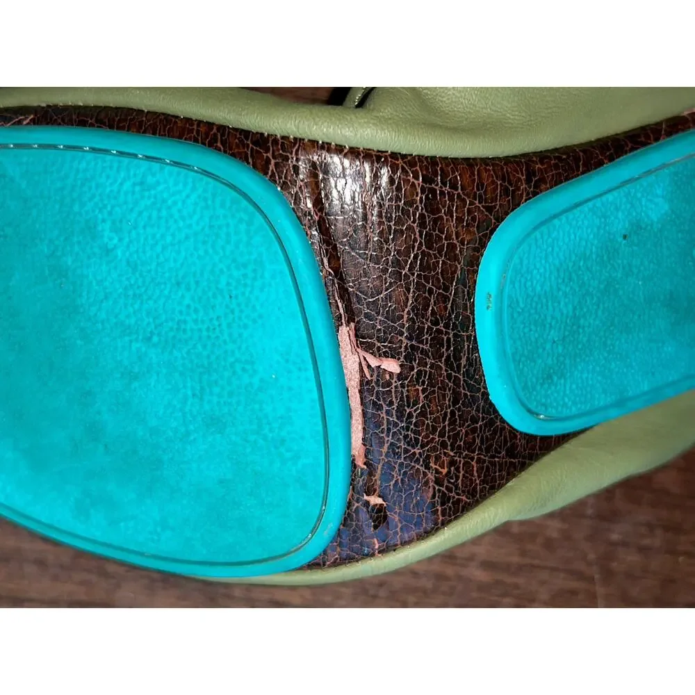 Tieks olive Green Leather Ballet Flats Size 9 Comfort